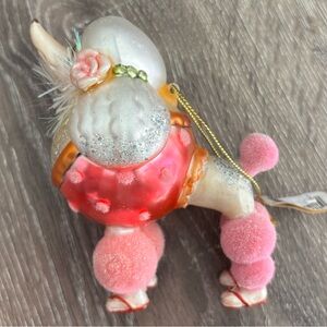 Vintage Glass Blown French Poodle Christmas Ornament